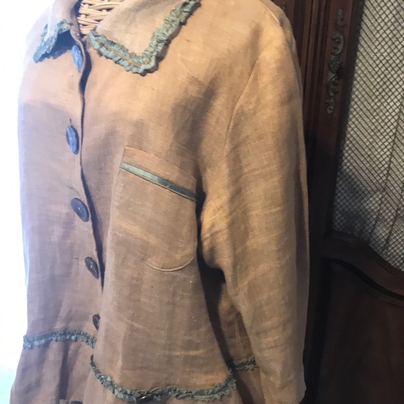 Taylor G Linen Skirt Long Elastic Waist & Jacket 2 Pc Set Boho 1X - Picture 4 of 16